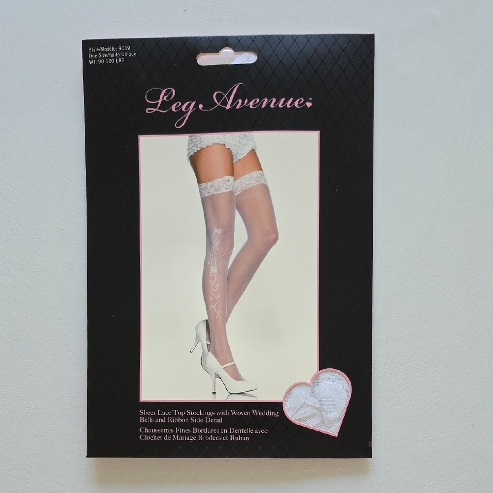 VS Wedding - Leg Avenue Sheer Lace Top Stockings w/Floral